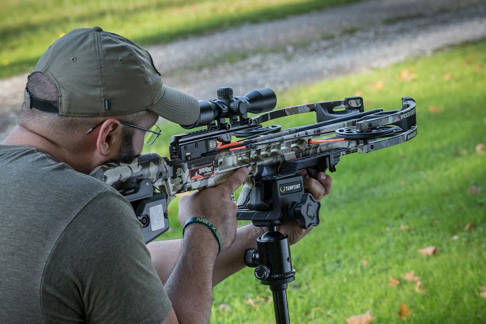 TenPoint Crossbow on a stand